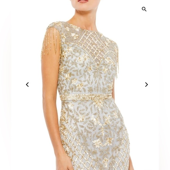 Mac Duggal 4908 Fringe Sleeve Embellished Dress size 10 NEW $798 - Picture 4 of 15